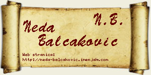 Neda Balčaković vizit kartica